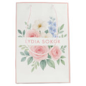 Personalisierte Blumenfarbe Mittlere Geschenktüte (Vorderseite)