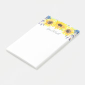 Personalisierte Blumenfelder Post-it Klebezettel (angewinkelt)