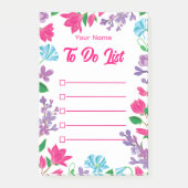 Personalisierte Blumengartengrenze Post-it Klebezettel (Vorderseite)