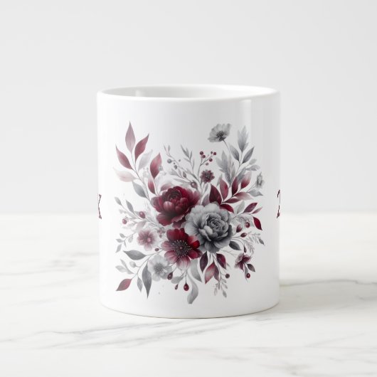 Personalisierte Blumengefäß-Kaffeetasse Jumbo-Tasse (Vorderseite)