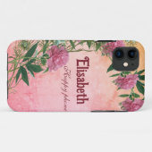 Personalisierte, blumengeschmückte, rustikale Pfir Case-Mate iPhone Hülle (Rückseite (Horizontal))