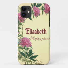 Personalisierte, blumengeschmückte, rustikale Pfir Case-Mate iPhone Hülle