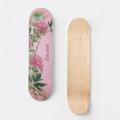 Personalisierte, blumengeschmückte, rustikale Pfir Skateboard (Vorderseite)
