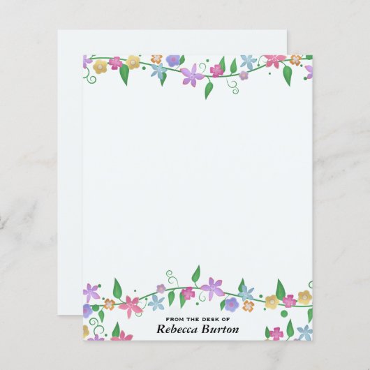 Personalisierte Blumengeschosse vom Schreibtisch (Vorne/Hinten)