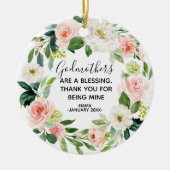 Personalisierte Blumengodmutterschmuck Keramik Ornament (Vorne)