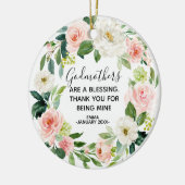 Personalisierte Blumengodmutterschmuck Keramik Ornament (Links)