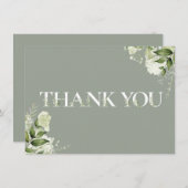 Personalisierte Blumengrün Dankeskarte (Vorne/Hinten)