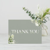 Personalisierte Blumengrün Dankeskarte (Stehend Vorderseite)