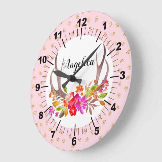 Personalisierte Blumenhändler Große Wanduhr (Winkel)