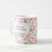 Personalisierte Blumenherz-Patin Kaffeetasse (Vorderseite Links)