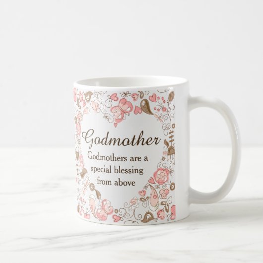 Personalisierte Blumenherz-Patin Kaffeetasse (Rechts)