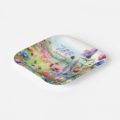 Personalisierte Blumenhochzeit Personalisiert Pappteller (Gewinkelt)