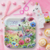 Personalisierte Blumenhochzeit Personalisiert Pappteller (Party)