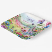 Personalisierte Blumenhochzeit Personalisiert Pappteller (Gewinkelt)