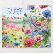 Personalisierte Blumenhochzeit Personalisiert Schaumweinetikett (Einzelnes Label)