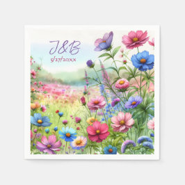 Personalisierte Blumenhochzeit Personalisiert Serviette