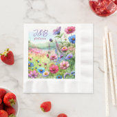 Personalisierte Blumenhochzeit Personalisiert Serviette (Beispiel)