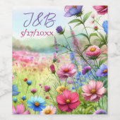 Personalisierte Blumenhochzeit Personalisiert Weinetikett (Einzelnes Label)