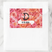 Personalisierte Blumenhochzeit Rechteckiger Aufkleber (Tasche)