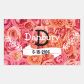 Personalisierte Blumenhochzeit Rechteckiger Aufkleber (Vorderseite)