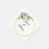 Personalisierte Blumenhochzeit Serviette (Ecke)