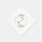 Personalisierte Blumenhochzeit Serviette (Ecke)