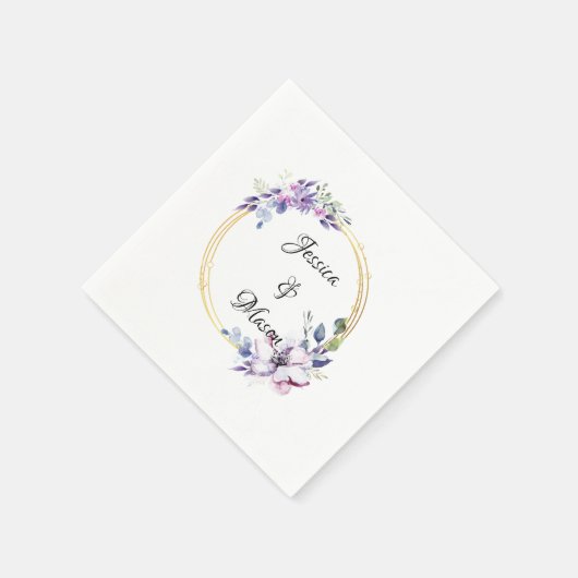 Personalisierte Blumenhochzeit Serviette (Ecke)