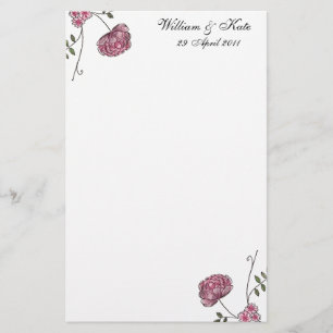 Personalisierte Blumenhochzeitkunde Briefpapier