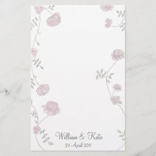 Personalisierte Blumenhochzeitkunde Briefpapier