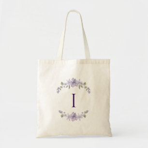 Personalisierte Blumeninitial-Tasche Brautjungfe Tragetasche
