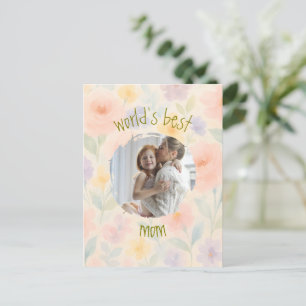 Personalisierte Blumenkarte "Die beste Mama der We Postkarte