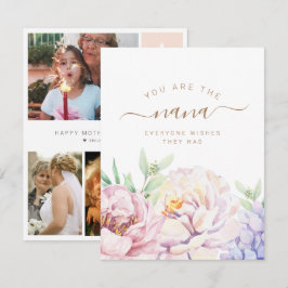 Personalisierte Blumenkarte für Nana Feiertagskarte