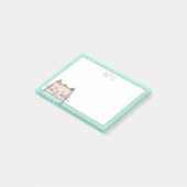 Personalisierte Blumenkatzen Post-it Klebezettel (angewinkelt)