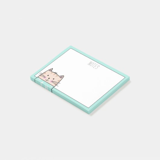 Personalisierte Blumenkatzen Post-it Klebezettel (angewinkelt)