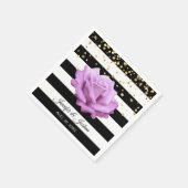 Personalisierte Blumenlavender Rose Gold Wedding Serviette (Ecke)