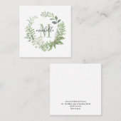 Personalisierte Blumenmonogramm-Blätter für Grünwä Quadratische Visitenkarte (Vorne/Hinten)