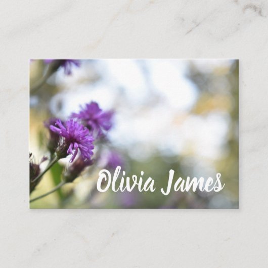Personalisierte Blumenmuster Lila Blumen Natur Visitenkarte (Vorderseite)