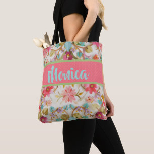 Personalisierte Blumenmuster-Tasche Tasche