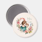 Personalisierte Blumenmutter und Tochter Son Magnet (Vorderseite/Rückseite)