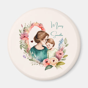 Personalisierte Blumenmutter und Tochter Son Magnet