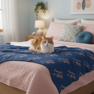 Personalisierte Blumenpfeile Fleecedecke