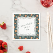 Personalisierte Blumenrand-Liebensnotiz-Serviette  Serviette (Beispiel)