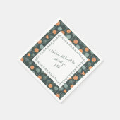 Personalisierte Blumenrand-Liebensnotiz-Serviette  Serviette (Ecke)
