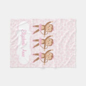 Personalisierte Blumensafari-Ballerina Fleecedecke (Vorderseite (Horizontal))
