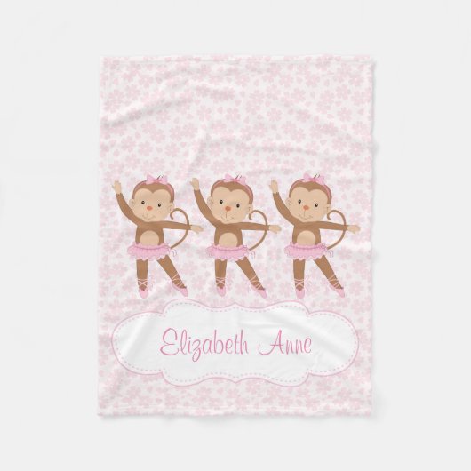 Personalisierte Blumensafari-Ballerina Fleecedecke (Vorderseite)
