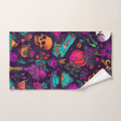 Personalisierte Blumenschädel Badhandtuch Set (Handtuch)