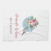 Personalisierte Blumenschale und Whisker Bakers Geschirrtuch (Horizontal)