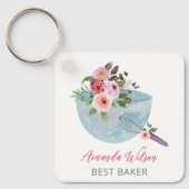 Personalisierte Blumenschale und Whisker Bakers Schlüsselanhänger (Vorderseite)