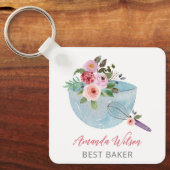 Personalisierte Blumenschale und Whisker Bakers Schlüsselanhänger (Vorderseite)