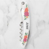 Personalisierte Blumenschraube Kellnermesser (Vorderseite)